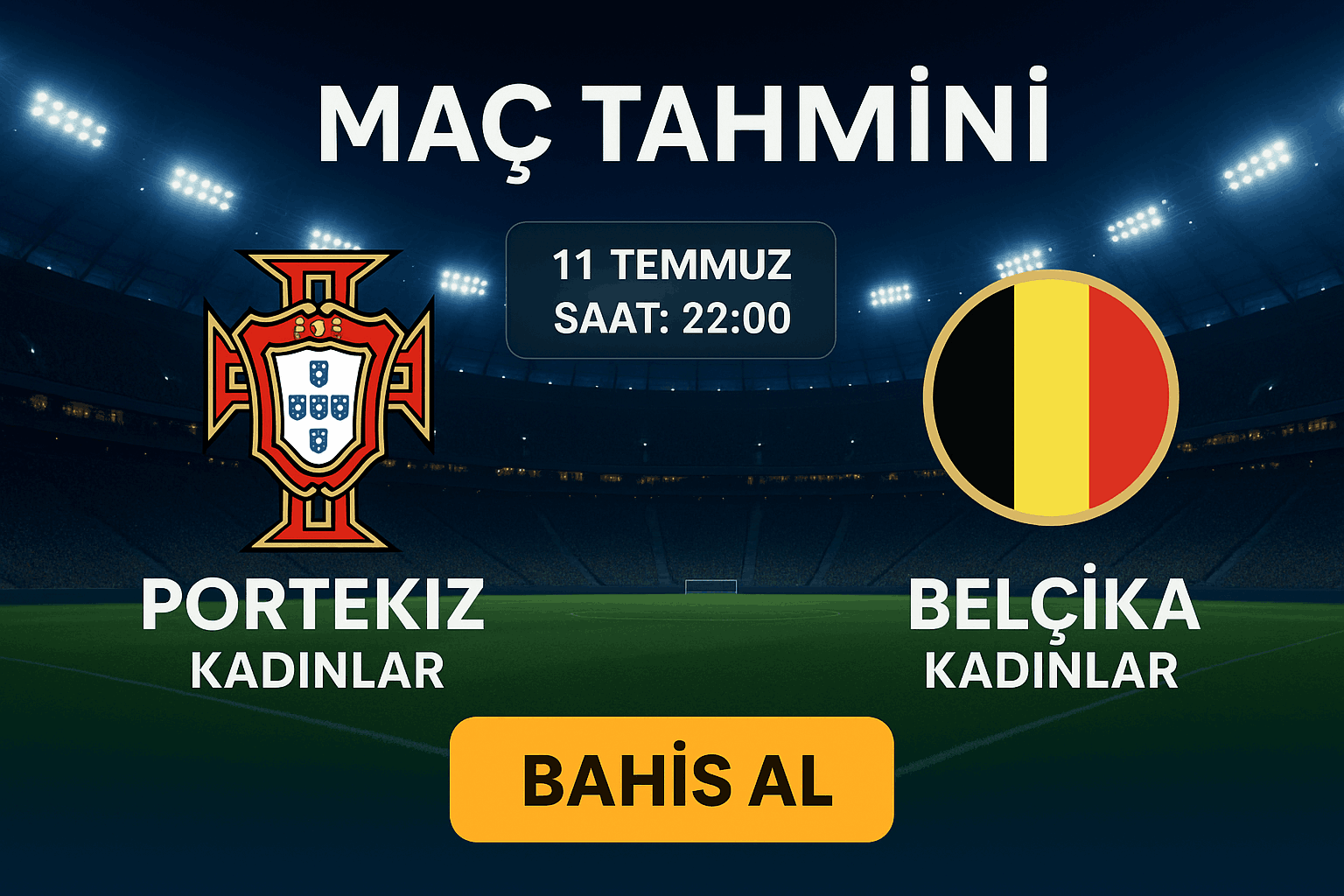 Portekiz – Belçika Kadınlar Maç Tahmini Görseli